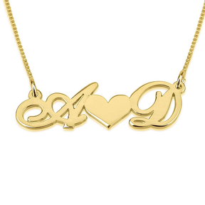 Open Heart Initials Necklace